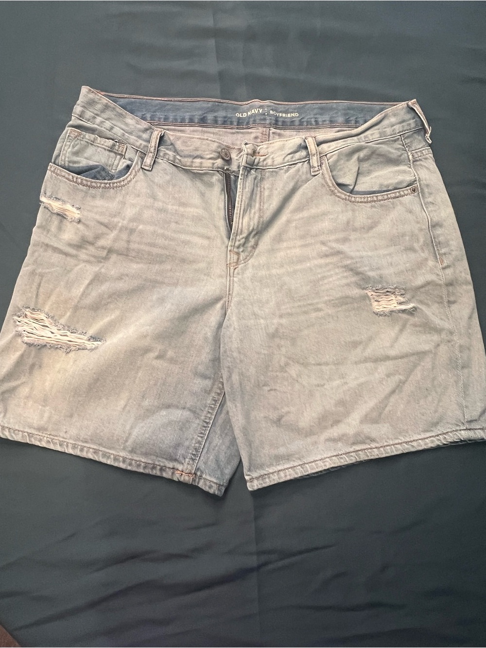 Old Navy Light Blue Distressed Boyfriend Denim Shorts